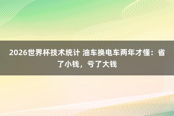 2026世界杯技术统计 油车换电车两年才懂:省了小钱,亏了大钱
