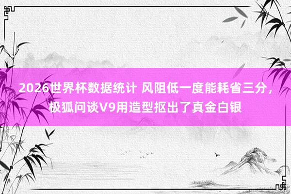 2026世界杯数据统计 风阻低一度能耗省三分，极狐问谈V9用造型抠出了真金白银