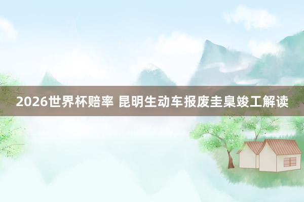 2026世界杯赔率 昆明生动车报废圭臬竣工解读