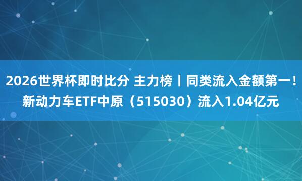 2026世界杯即时比分 主力榜丨同类流入金额第一!新动力车ETF中原(515030)流入1.04亿元