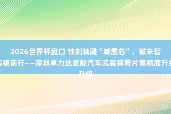 2026世界杯盘口 蚀刻精雕“减震芯”,微米智造稳前行——深圳卓力达赋能汽车减震弹簧片高精度升级