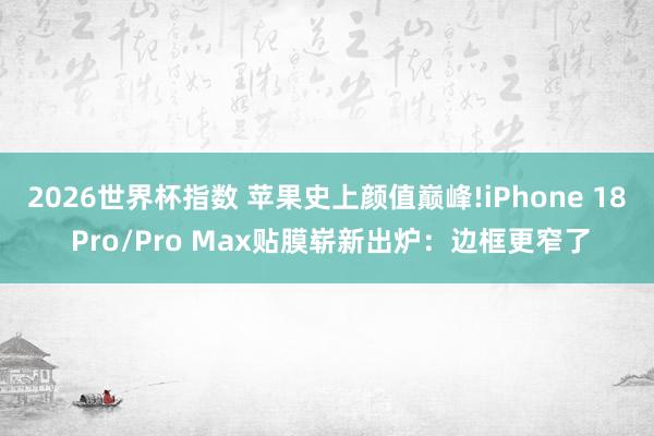 2026世界杯指数 苹果史上颜值巅峰!iPhone 18 Pro/Pro Max贴膜崭新出炉:边框更窄了