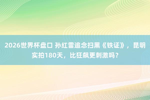 2026世界杯盘口 孙红雷追念扫黑《铁证》，昆明实拍180天，比狂飙更刺激吗？