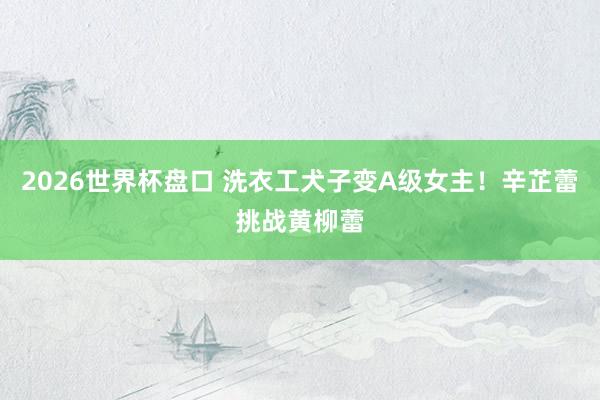 2026世界杯盘口 洗衣工犬子变A级女主!辛芷蕾挑战黄柳蕾