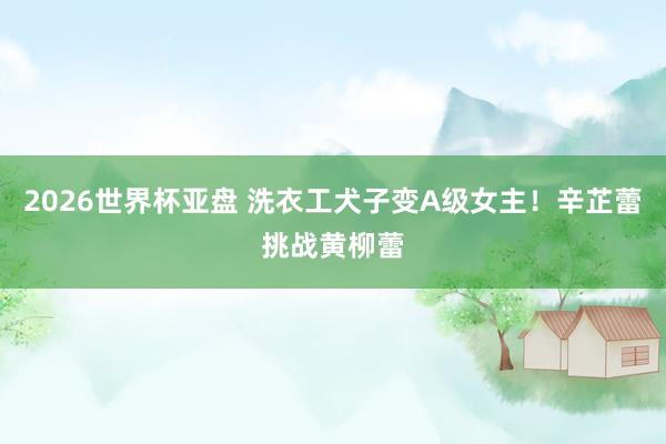 2026世界杯亚盘 洗衣工犬子变A级女主！辛芷蕾挑战黄柳蕾