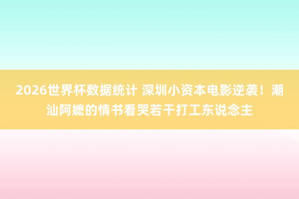 2026世界杯数据统计 深圳小资本电影逆袭!潮汕阿嬷的情书看哭若干打工东说念主