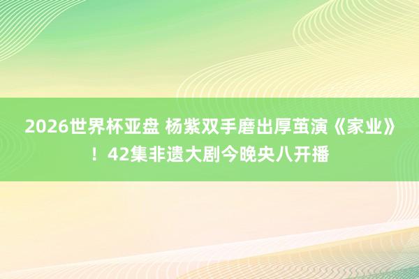2026世界杯亚盘 杨紫双手磨出厚茧演《家业》！42集非遗大剧今晚央八开播