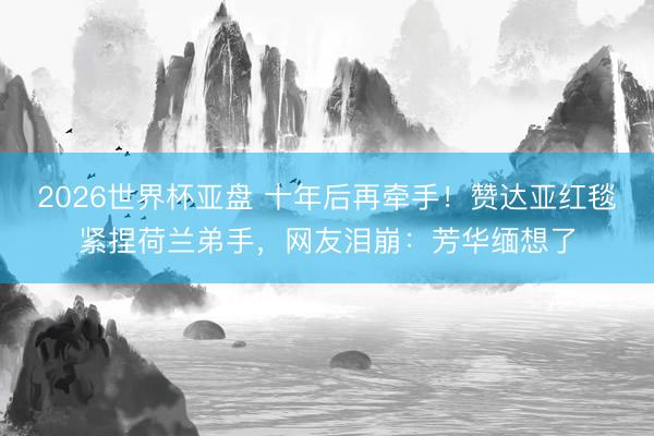 2026世界杯亚盘 十年后再牵手！赞达亚红毯紧捏荷兰弟手，网友泪崩：芳华缅想了