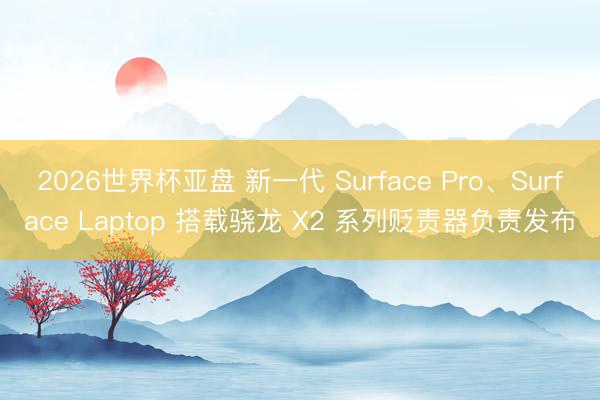 2026世界杯亚盘 新一代 Surface Pro、Surface Laptop 搭载骁龙 X2 系列贬责器负责发布